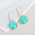 Gold Tone Round Druzy Necklace and Long Hook Earring Options view 6