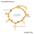Charm Bracelets Cross Ocean Celestial Gold Steel Titanium view 11