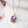Enamel Pearl Flower Pendant Necklaces Gold Cable Chain 14 Styles view 7