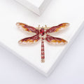 Enamel Dragonfly Brooch Red Black Green or Purple Metal Pin Brooch view 6