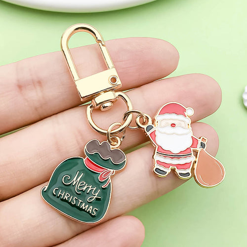 Image 2 showing a person holding up a christmas keychain.