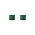 Dark Green Square Glossy Enamel Stud Earrings Pair view 5