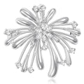 Clear Crystal Firework Burst Brooch Gold Silver Tone Metal view 2