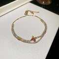 Gold Multicolor Zircon Bracelets and Heart Open Cuff Four Styles view 6