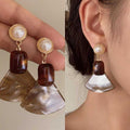 Brown Resin and Beaded Statement Earrings in Fifty Designs view 12