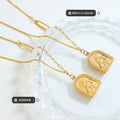 Gold Arched Madonna and Child Relief Pendant Necklace view 2