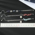 Silver Tone Stone Chip and Smiley Face Layered Chain Bracelets view 4