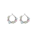 Pastel Beaded Hoop Earrings With Pearl and Floral Details view 5