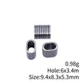 Ribbed Oval Silver Tone Large Hole Slider Beads For Jewelry Making view 3