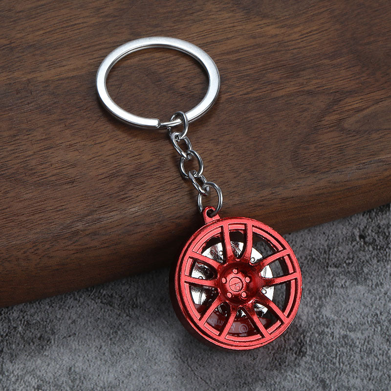 Metal Wheel Rim Tire Keychain, Creative Auto Modified Car Key Ring