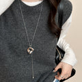 Abstract Ring Long Lariat Necklace In Gold And Silver Tones view 6