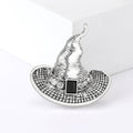 Curled Crystal Witch Hat Brooch in Gold or Silver Tone Finish view 4