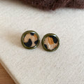 Leopard Round and Square Stud Earrings Fashion Jewelry view 6