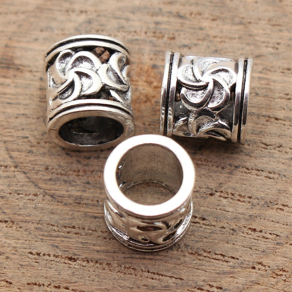 9.7x9.6x9.6mm 1.6g Multicolor Zinc Alloy Spiral Pattern Large Hole Spacer Beads for Bracelet Jewelry Making
