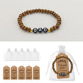 Dad Letter Wood Bead Stretch Bracelet Gold Spacer Beads view 1