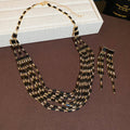 Multi-Strand Tube Bead Necklace Earring Sets Five Colors view 8