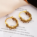 Smoky Crystal Huggie Hoop Earrings for Women in the Pictured Finish view 3