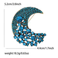 Crescent Moon Crystal Brooch in Blue Pink or Gray Jewelry view 5