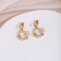 Floral Wreath Pearl Look Clip Stud and Hook Earrings view 4