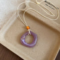 Colorful Geometric Pendant Cord Necklaces in Nine Designs view 8