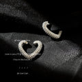 Silver Pave Crystal Open Heart Ear Cuff No Piercing view 2