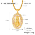 Gold Madonna Pendant Necklaces Shell Zircon Or Multicolor Halo view 8