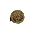 Round Swirl Gear Charm with Toothed Edge in Two Finishes view 4