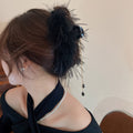 Seven Feather Hair Claw Styles With Bows Ribbons And Plain Clips view 12