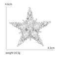 Five-Point Star Brooch In Metal With Faux Pearls And Clear Crystals On A Star Outline view 8