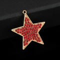 Pave Rhinestone Star Charm Pendant Silver And Gold Tone view 12