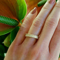 Gold Tone Rope-Edge Clear CZ Channel Set Band Ring view 3
