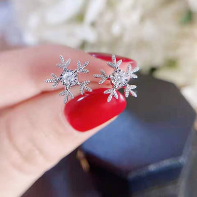 Crystal Snowflake earrings in front product view