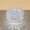 Square Pave Extra-Wide Signet Statement Ring In Polished Silver Tone view 2
