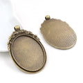 Oval Pendant Tray Jewelry Making Components In Detailed Metal Finishes view 2