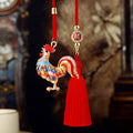 Mixed Jeweled Rooster and Peacock Car Hangers in Three Pictured Constructions view 1
