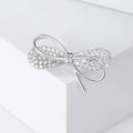 Mini Rhinestone Bow Brooch Silver Or Gold Crystal Pin view 6