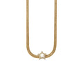 Gold Tone Double Chain Necklace With Star Centerpiece view 5