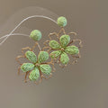Woven Flower Stud Earrings in Six Color Combinations view 3