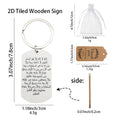 White Wooden Dog Tag Keychain Black Arabic Calligraphy view 3