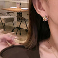 Multicolor Crystal Round Stud Earrings Metal Tone Jewelry view 2