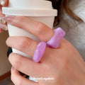 Acrylic Swirl Square Round Ring Duo Sets Five Colors view 2