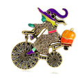 Bicycle Crystal Enamel Two Designs Metal Brooch Pin view 1