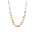 Pearl and Crystal Heart Collar Necklaces in Gold and Silver Tone view 5