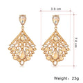 Green Silver Tone Green Crystal Chandelier Openwork Crystal Two Designs Metal Dangle view 2