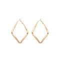 Angular Diamond Shaped Hoop Earrings In Two Sizes Matching Jewelry Pair view 5