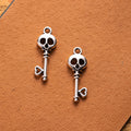 Detailed Skull Key Metal Pendant Charm For Jewelry Making view 2