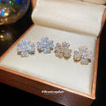 Pave Crystal Four Leaf Clover Stud Statement Earrings view 4