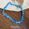 Turquoise Blue Diamond Shell Bead Strand Necklace Silver view 4