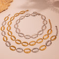Oval Link Necklace and Bracelet Collection in Three Finishes view 2