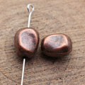 Irregular Pebble Beads in Two Antique Metal Finishes view 2